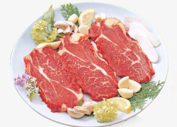 烤牛肉片美味的韩式烤牛排高清图片