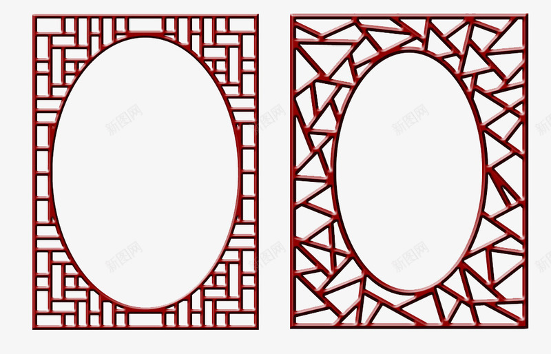 中国风边框psd免抠素材_新图网 https://ixintu.com 中国风元素素材 传统文化素材 古典装饰素材 相框边框图片素材 红色