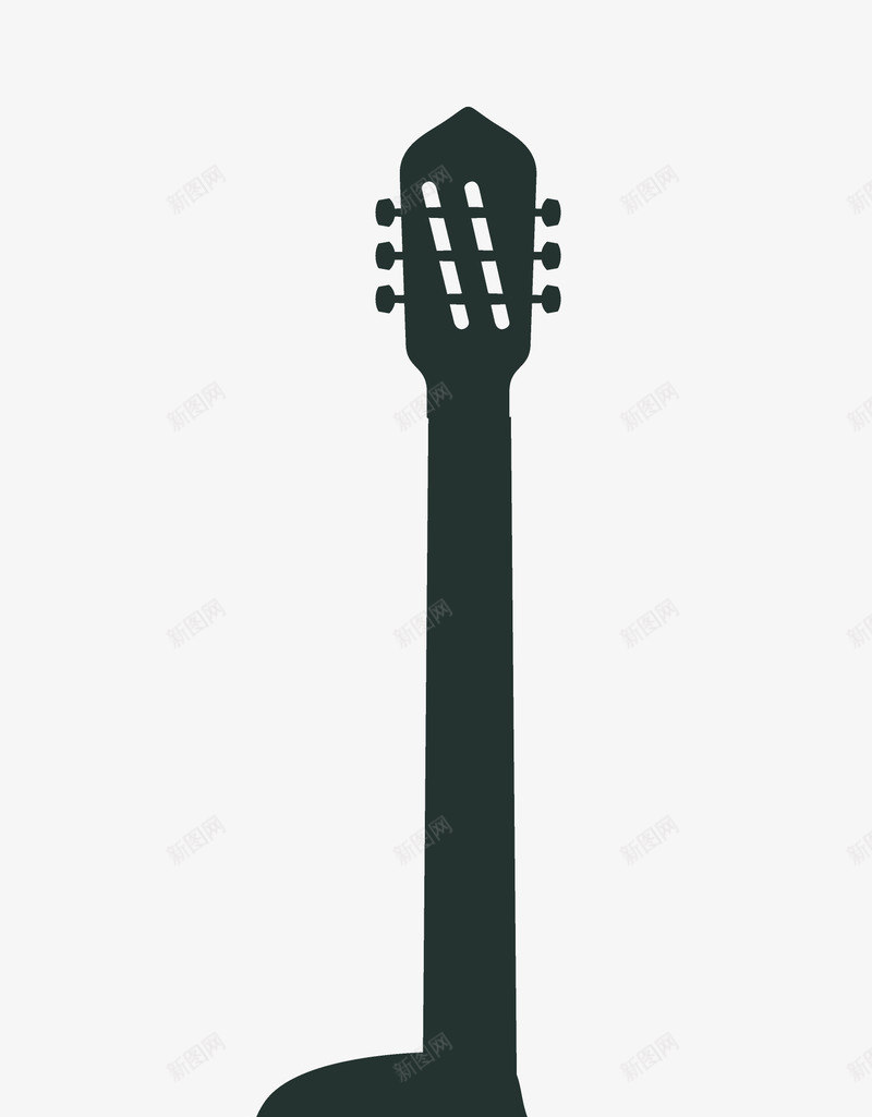 黑色手绘的吉他剪影png免抠素材_新图网 https://ixintu.com 乐器 卡通手绘 吉他剪影 手绘吉他 装饰图 黑色吉他