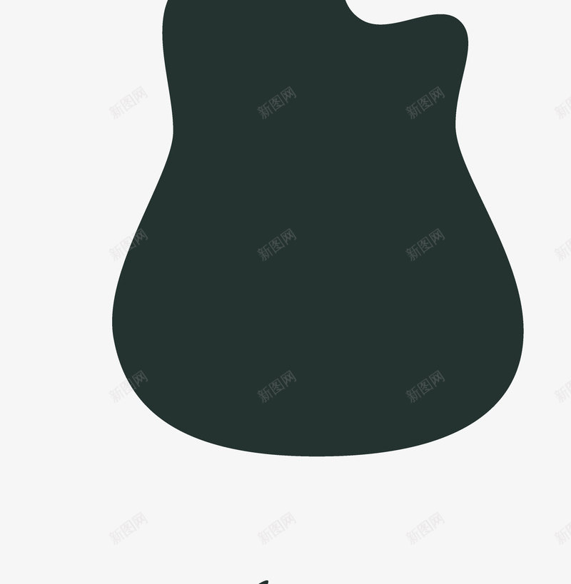 黑色手绘的吉他剪影png免抠素材_新图网 https://ixintu.com 乐器 卡通手绘 吉他剪影 手绘吉他 装饰图 黑色吉他