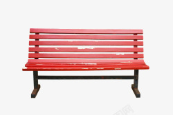 橡木长凳子公园里的红色木凳子实物图高清图片