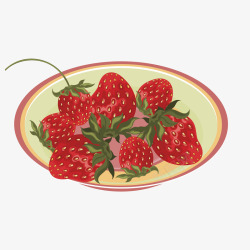 采摘的草莓手绘草莓高清图片