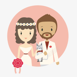 圆形结婚夫妻素材