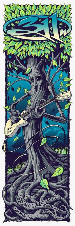 树人弹吉他图案素材