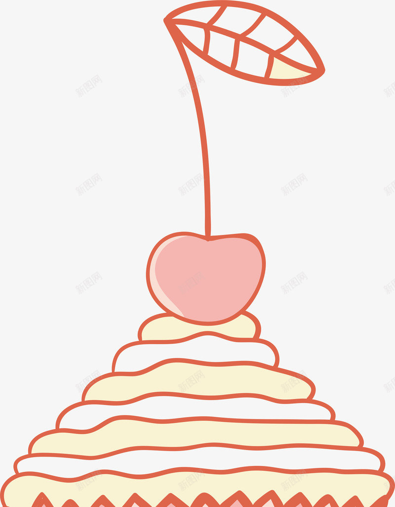 纸杯蛋糕png免抠素材_新图网 https://ixintu.com AI 卡通 可爱 手绘 樱桃 水果 甜蜜 粉色 纸杯蛋糕 线条 蛋糕