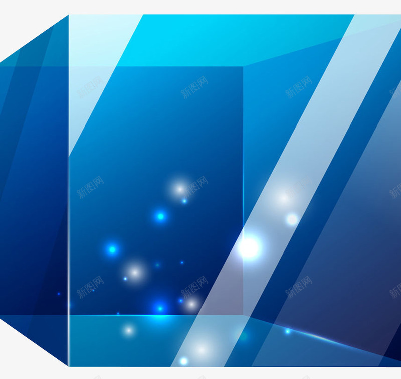 科技蓝色方块png免抠素材_新图网 https://ixintu.com 方块 科技 科技方框 蓝色 质感