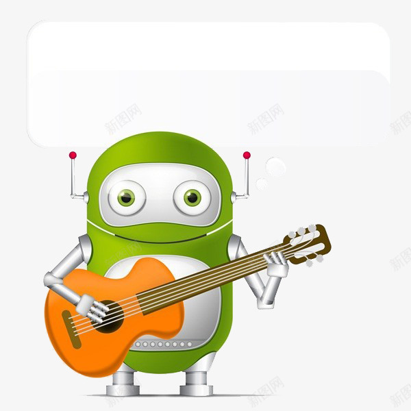 机器人弹吉他png免抠素材_新图网 https://ixintu.com 免扣 卡通 弹吉他 机器人