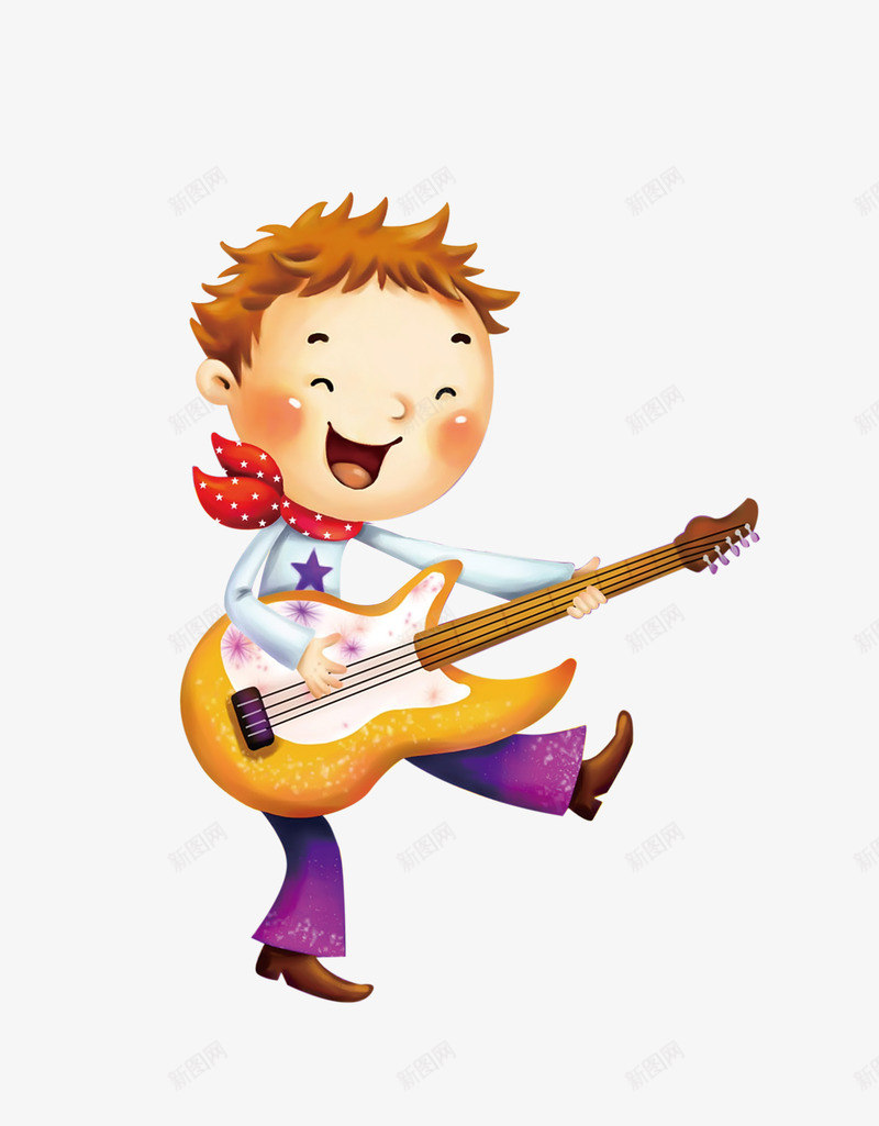 小孩弹吉他png免抠素材_新图网 https://ixintu.com 吉他 小孩 音乐