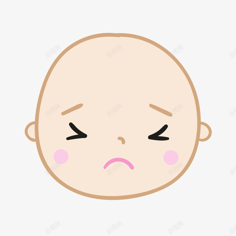 可爱婴儿头像表情png免抠素材_新图网 https://ixintu.com 人物婴儿头像表情闭眼 伤心 哭泣