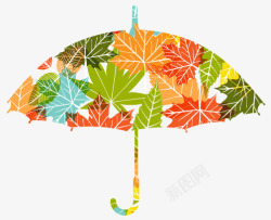 拼接雨伞创意麋鹿雨伞插画高清图片