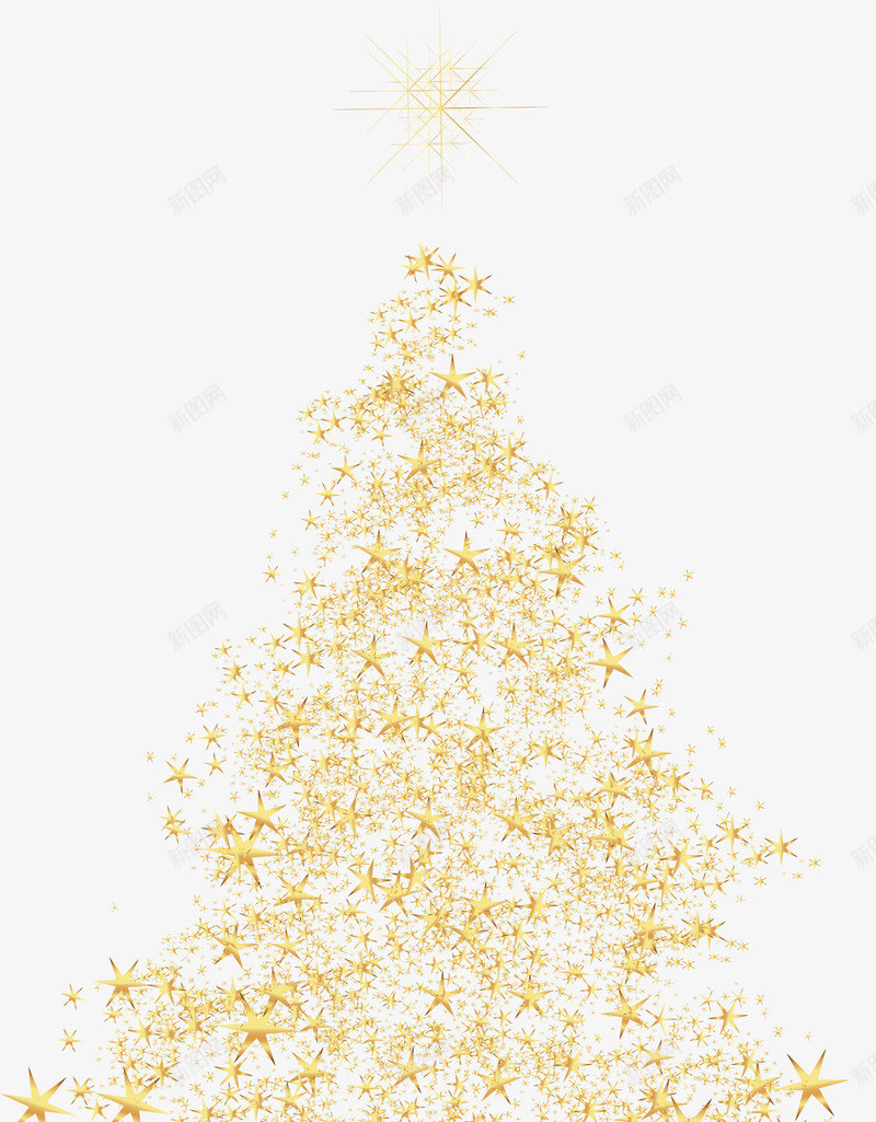 金色闪耀圣诞树png免抠素材_新图网 https://ixintu.com 光芒树木 冬季 圣诞快乐 圣诞节 新年快乐 树木 金色圣诞树