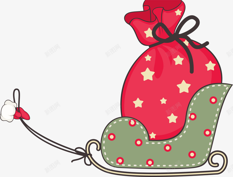 圣诞节派送圣诞礼物png免抠素材_新图网 https://ixintu.com 圣诞礼物 圣诞节礼物 童趣 红色包裹 绿色雪橇 黄色星星