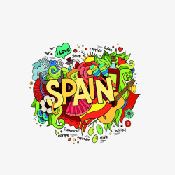 西班牙主题插画素材