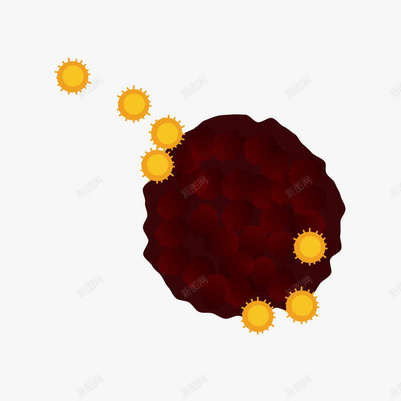 卡通病毒细胞png免抠素材_新图网 https://ixintu.com 卡通细胞 生物学 生物实验 病毒细胞