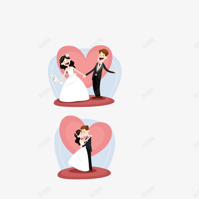 彩色一对结婚新人png免抠素材_新图网 https://ixintu.com 一对结婚新人 婚姻 彩色结婚新人 矢量结婚新人