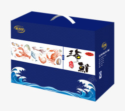 海鲜礼品盒蓝色海鲜礼品盒高清图片