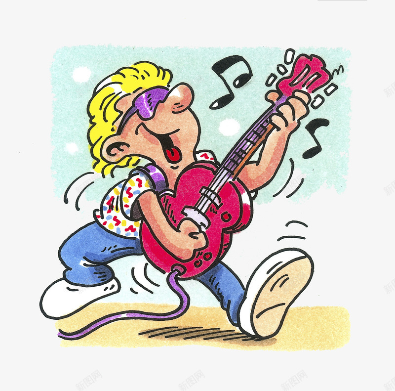 弹吉他歌唱的男子png免抠素材_新图网 https://ixintu.com 乐曲 动听的歌曲 卡通 唱曲 嗨歌 声音 大声唱 弹吉他 悦耳 旋律 歌唱 美妙的声音 长大嘴巴 音律