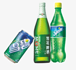 台湾罐装饮料瓶装雪碧高清图片