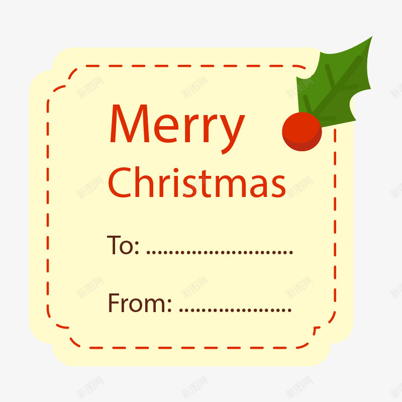 圣诞红果果图案的卡片png免抠素材_新图网 https://ixintu.com 卡片 叶子 祝福语 红果果 羽毛笔 英文字母