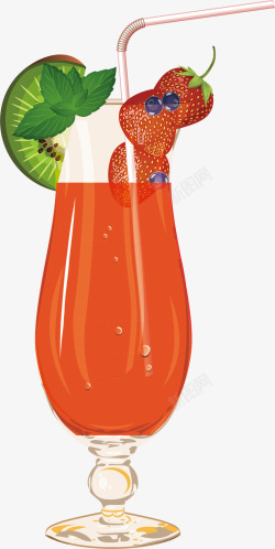 薄荷气泡草莓汁高清图片
