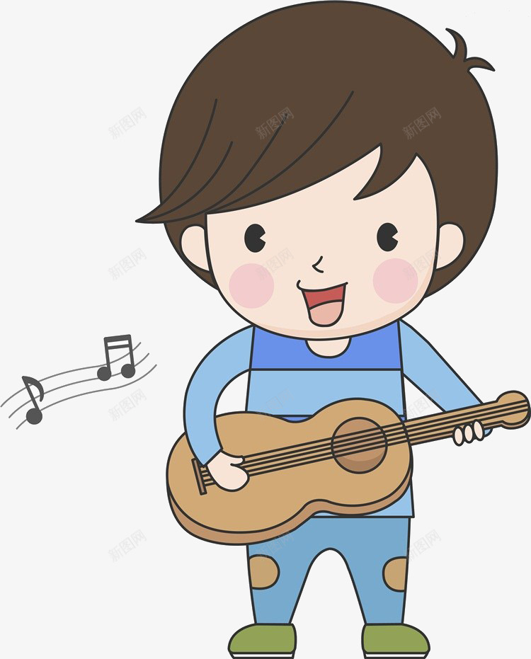 卡通男孩唱歌png免抠素材_新图网 https://ixintu.com 乐器 卡通 卡通人物设计 吉他 唱歌 广告设计 弹吉他 彩色手绘 插画 漫画人物 现场演奏 男孩 表演 音乐 音符