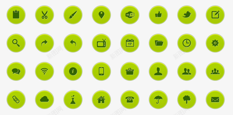 绿色立体UI图标图标