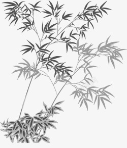 竹子黑白水墨古风竹林高清图片