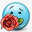 表情符号玫瑰礼物爱图标图标