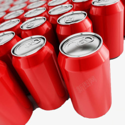 时尚空白易拉罐可乐红色易拉罐高清图片