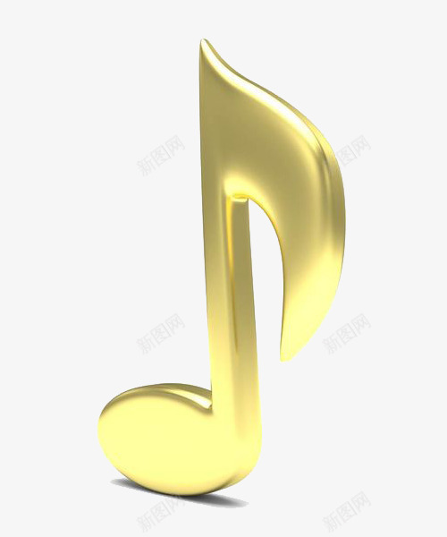 金色质感音符标识插画图标png_新图网 https://ixintu.com 和弦 旋律 艺术 金属光泽音符 金属音符 金色质感音符标识插画 金色音符