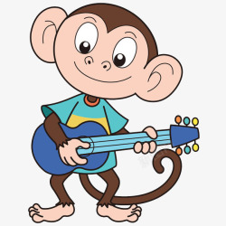 弹吉他的猴子素材
