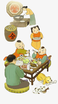 过年吃饺子春节团聚吃饺子高清图片