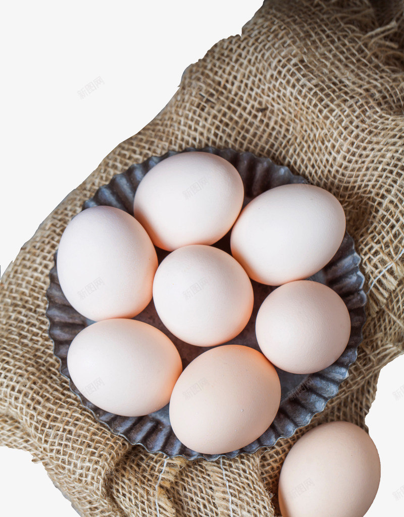 一堆的鸡蛋png免抠素材_新图网 https://ixintu.com 盘子 食物 麻布 麻袋