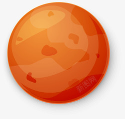 橙色卡通星球素材