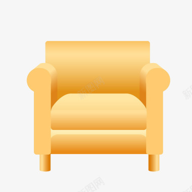 卡通黄色沙发图形图标图标