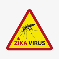 传染疾病三角形警示禁止蚊子传染奇卡病毒图标高清图片