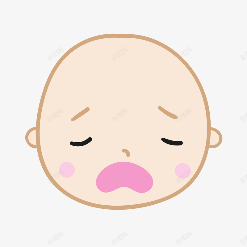 可爱婴儿头像表情png免抠素材_新图网 https://ixintu.com 人物婴儿头像表情闭眼 伤心