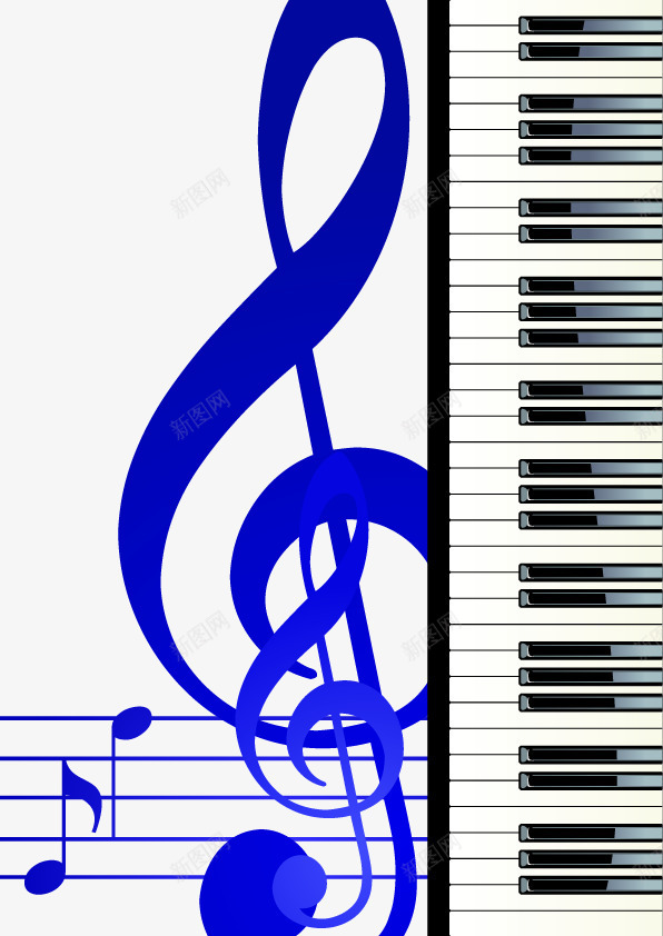 琴键与音符png免抠素材_新图网 https://ixintu.com 琴键 琴键与音符矢量素材 矢量素材 音乐 音符