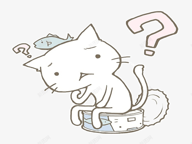 小猫也疑问png免抠素材_新图网 https://ixintu.com 动物 猫咪 疑问 问号