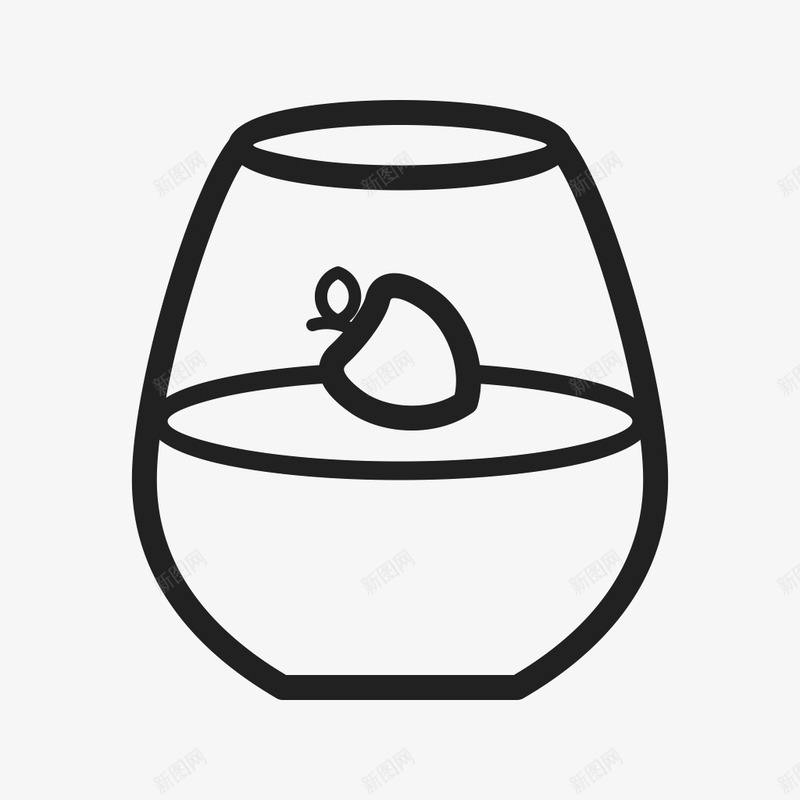 简笔饮料png免抠素材_新图网 https://ixintu.com 一个 卡通 手绘 杯子 简笔 线条 草莓 黑色