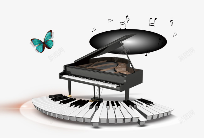 音乐音符钢琴琴键psd免抠素材_新图网 https://ixintu.com 琴键 钢琴 音乐 音符