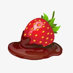 手绘草莓巧克力浆素材