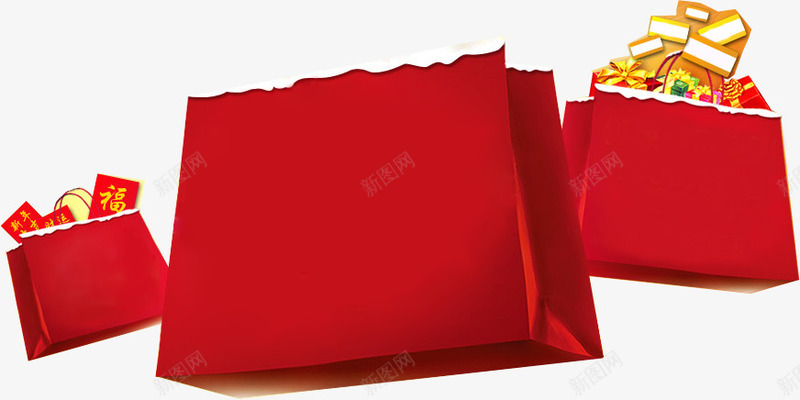 红色圣诞节手提袋标签png免抠素材_新图网 https://ixintu.com 圣诞节 手提袋 标签 红色