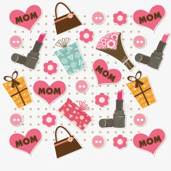 母亲节庆祝母亲节庆祝活动的无缝矢量图高清图片
