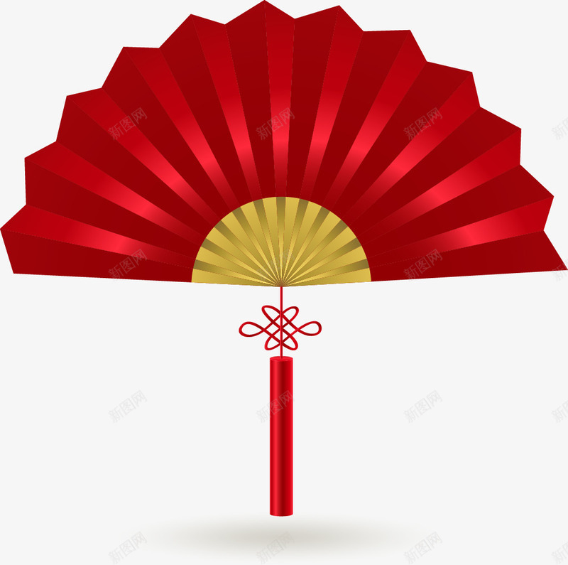 中国风装饰元素png免抠素材_新图网 https://ixintu.com 中国元素 中国红 扇子 装饰