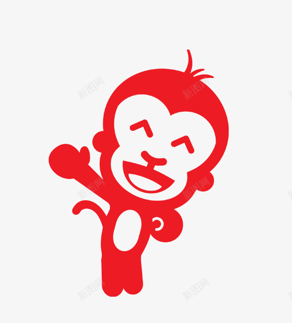 猴子png免抠素材_新图网 https://ixintu.com 动物 卡通 吉祥物 手绘 新年 新春 猴 猴子 猴年 生肖
