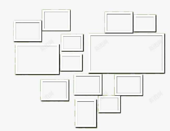 相框png免抠素材_新图网 https://ixintu.com 照片墙 白色 相框