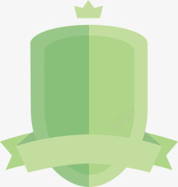 皇冠盾牌绿彩带盾牌矢量图高清图片