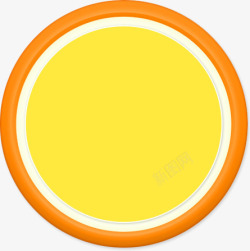 橘色按钮圆图标高清图片