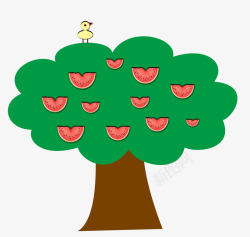 简单的树的轮廓可爱简单西瓜树高清图片